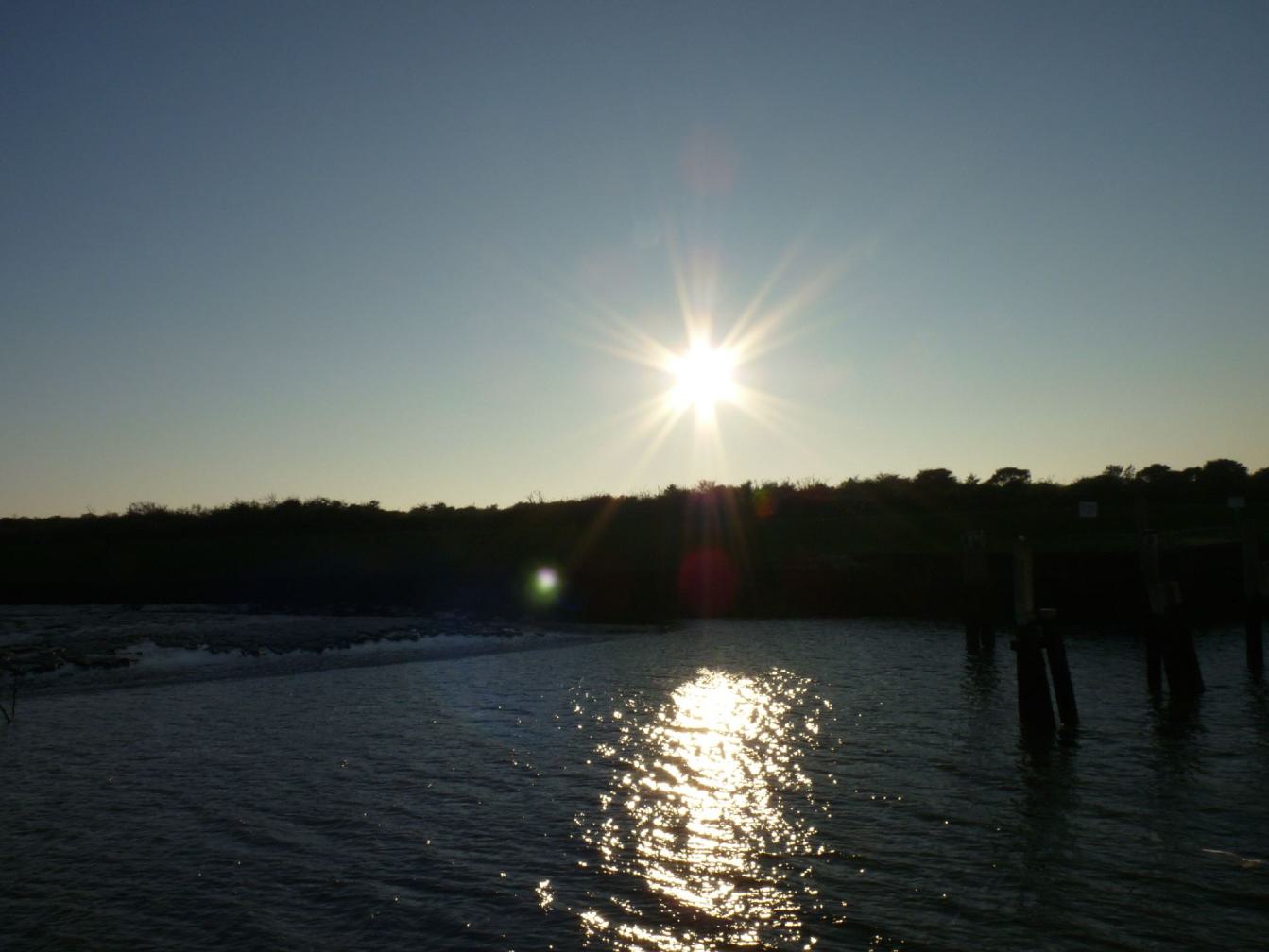 Langeoog Fähre: Sonnenuntergang